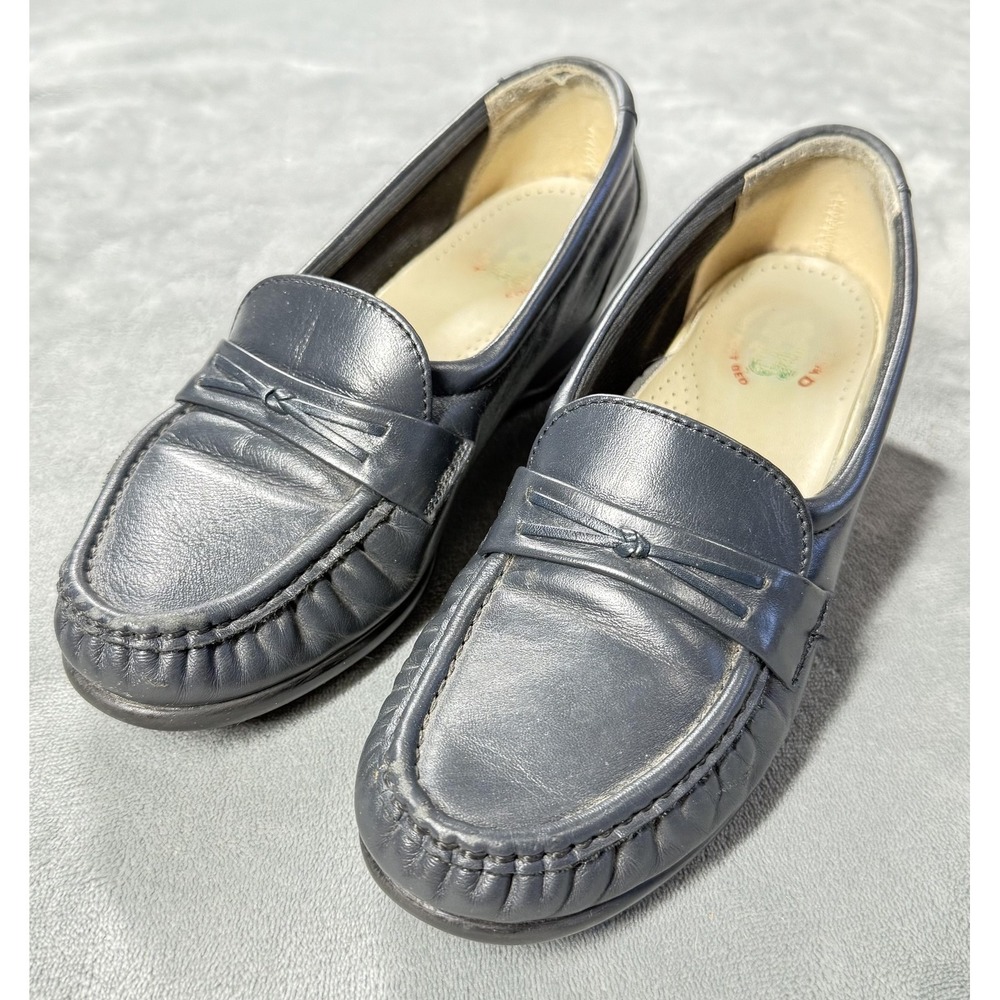 SAS Shoes Womens Size 5.5 Gray Leather Loafers Slip On Tripad Comfort Walking